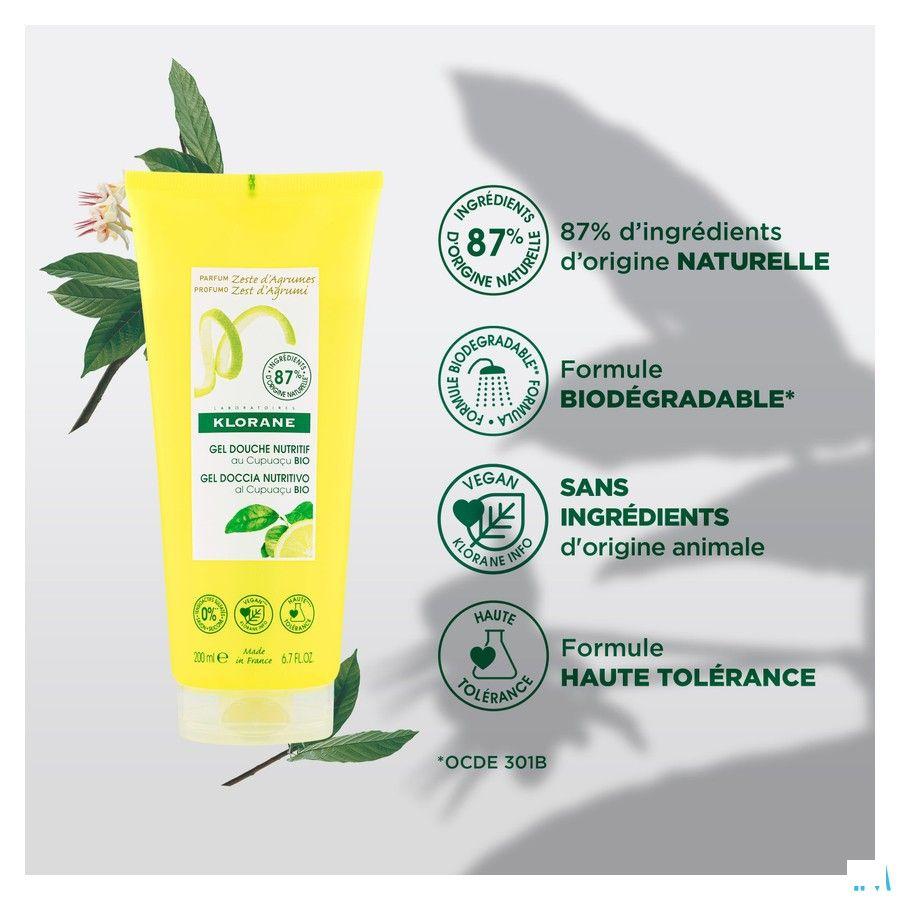 Klorane Corps Gel Douche Zeste Agrumes 200 ml
