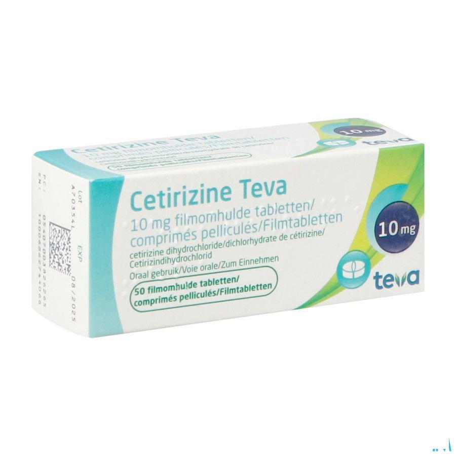 Cetirizine Teva 10 mg Filmomhulde Tabletten 50