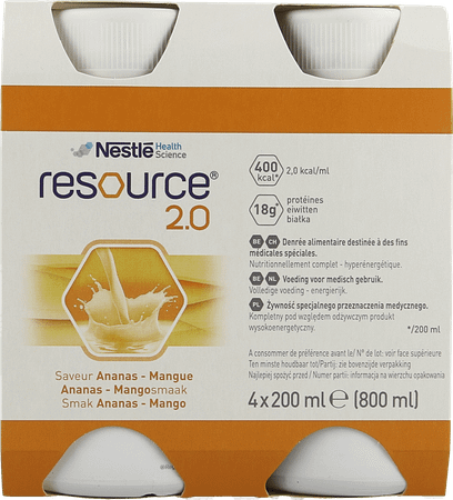 Resource 2.0 Ananas-mango 4x200 ml 12314415  -  Nestle