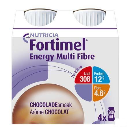 Fortimel Energy Multi Fibre Chocolade 4x200 ml  -  Nutricia