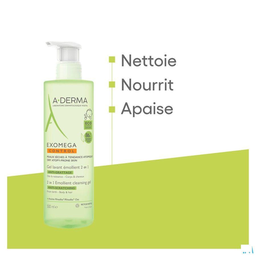 Aderma Exomega Control Gel Lavant 2en1 500 ml  -  Aderma