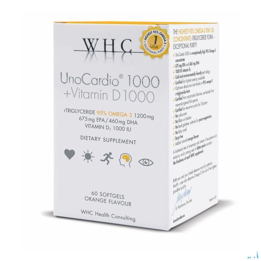 Unocardio 1000 + Vit D 1000 Softgels 60