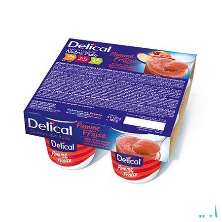 Delical Nutra Pote Appel Aardbei 4x125 gr  -  Bs Nutrition