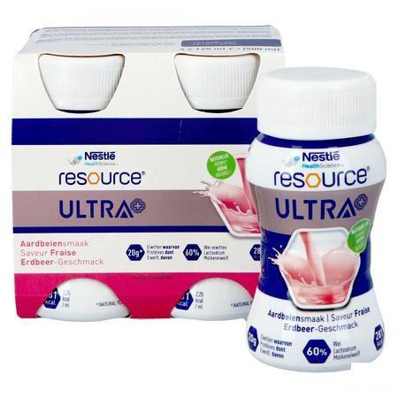 Resource Ultra+ Aardbeiensmaak 4X125 ml