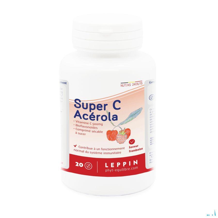 Leppin Super C Acerola 500 mg Framboos Kauwtabletten 20  -  Lepivits