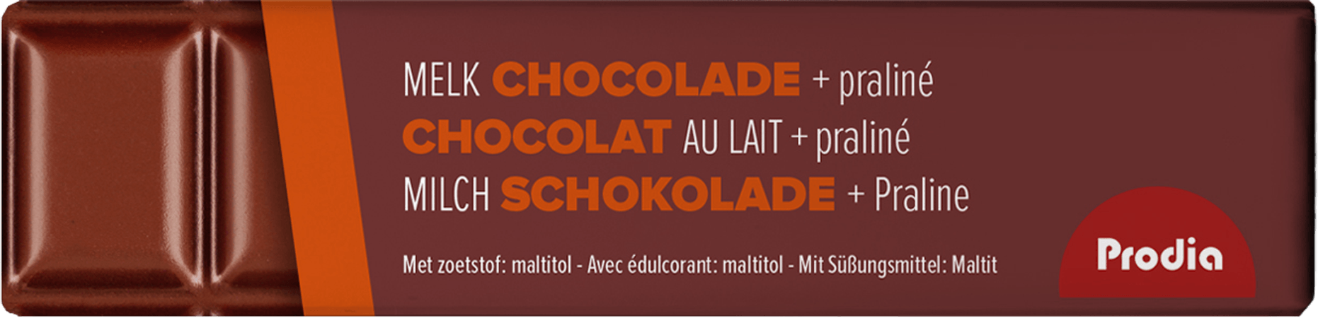Prodia Bar Chocolat Lait Praline 20x35 gr  -  Revogan