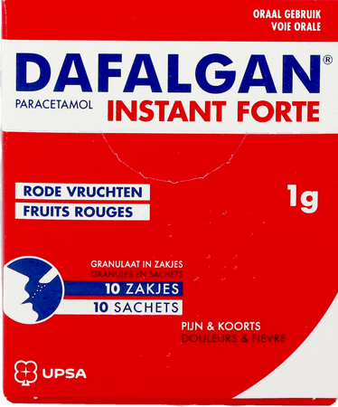 Dafalgan Instant Forte Rode Vruchten Gran Zakjes 10x1000 mg