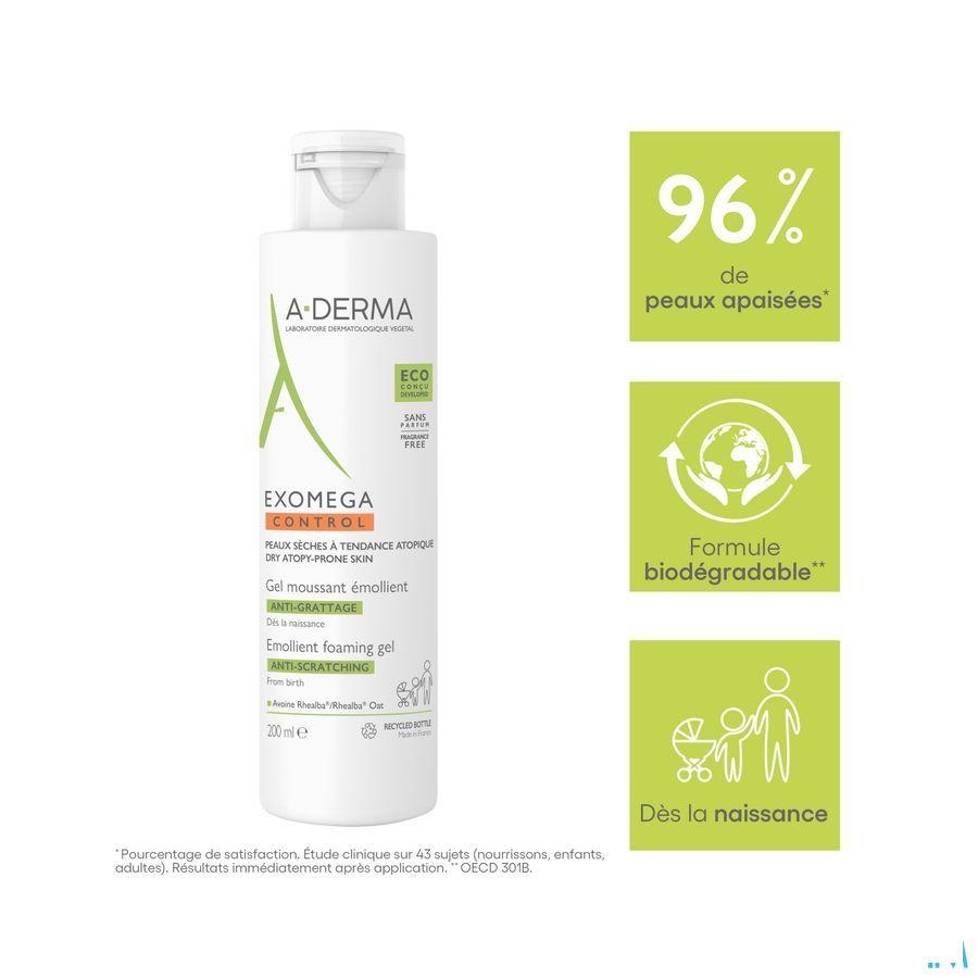 Aderma Exomega Control Emol. Schuimende Gel 200 ml  -  Aderma Benelux