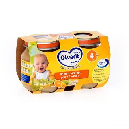 Olvarit Gemengd Fruit Ban-sin-peer-druif 4m 2x125 gr  -  Nutricia