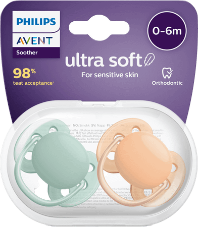 Philips Avent Sucette Soft Cognac Green +0M