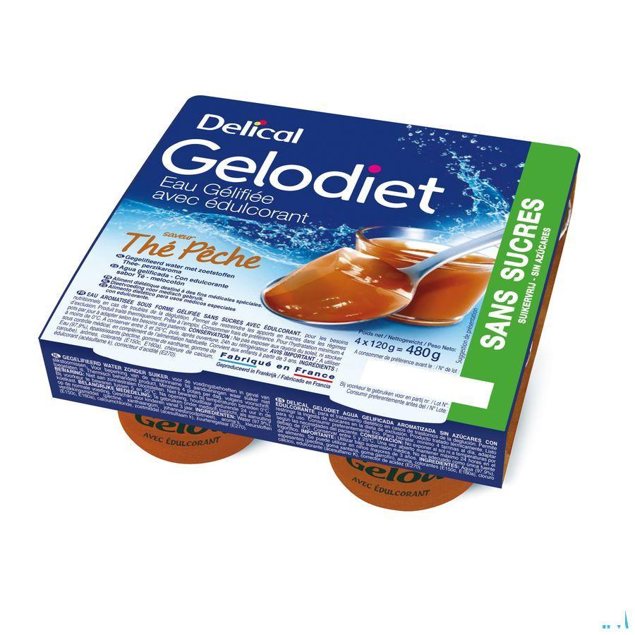 Gelodiet Gelwater Zoetstof Perzikthee Pot 4x120 gr  -  Bs Nutrition