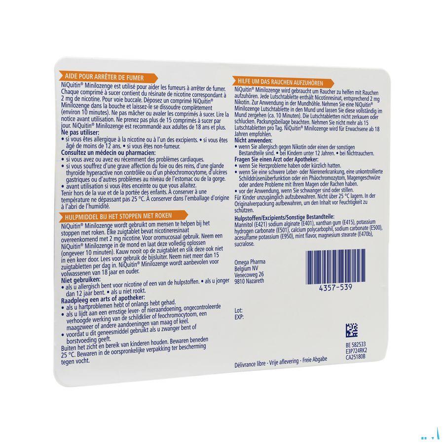 Niquitin 2 mg Minilozenge Zuigtabletten 60