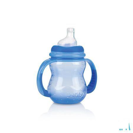 Nuby Trainingsfles Met Antilektuit - 240 ml - 6m +   -  New Valmar