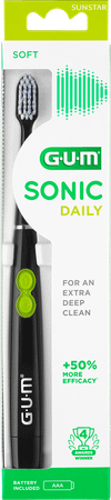 Gum Sonic Daily Brosse Dents Pile Noir