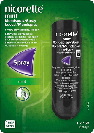 Nicorette Mint Spray Buccal 1x150 Sprays 1 mg/spr.