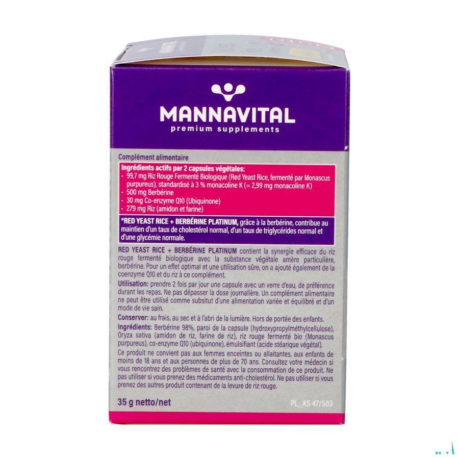 Mannavital Red Yeast Rice + Berberine Plat.V-Caps 60  -  Mannavita