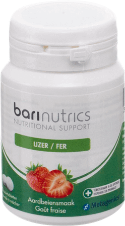Barinutrics Ijzer Aarbei Kauwtabletten 90  -  Metagenics