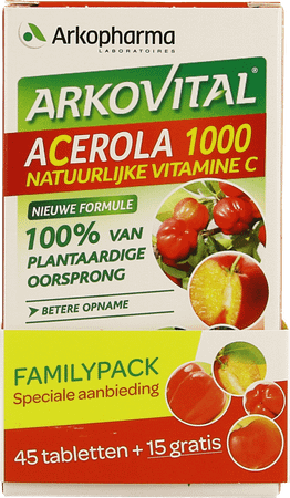 Arkovital Acerola 1000 Familypack Comprimes A Macher 60  -  Arkopharma