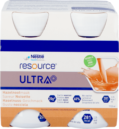 Resource Ultra+ Hazelnootsmaak 4X125 ml