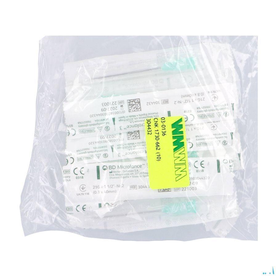 Bd Microlance 3 Nld 21G 1 1/2 Rb 0,8X40Mm Groen 10