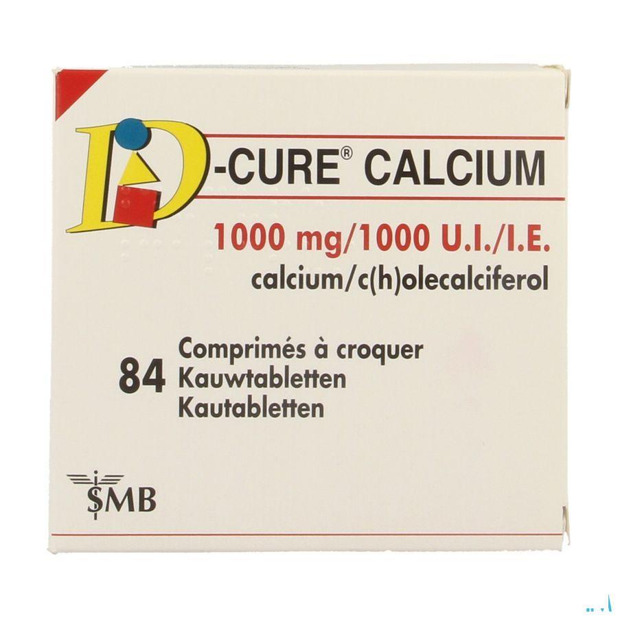 D Cure Calcium 1000 mg/1000UI Comprimes Croquer 84