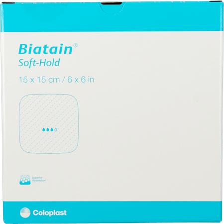 Biatain Soft Hold Schuimverb 15,0X15,0Cm 5 33475  -  Coloplast