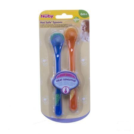 Nuby Warmtegevoelige Lepel Met Lange Handgreep - 2stk - 6m +   -  New Valmar