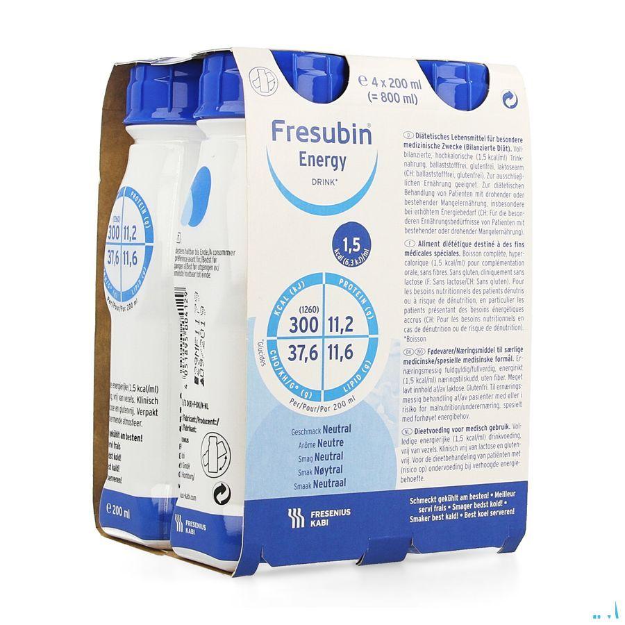 Fresubin Energy Drink Neutre Easybottle 4x200 ml  -  Fresenius