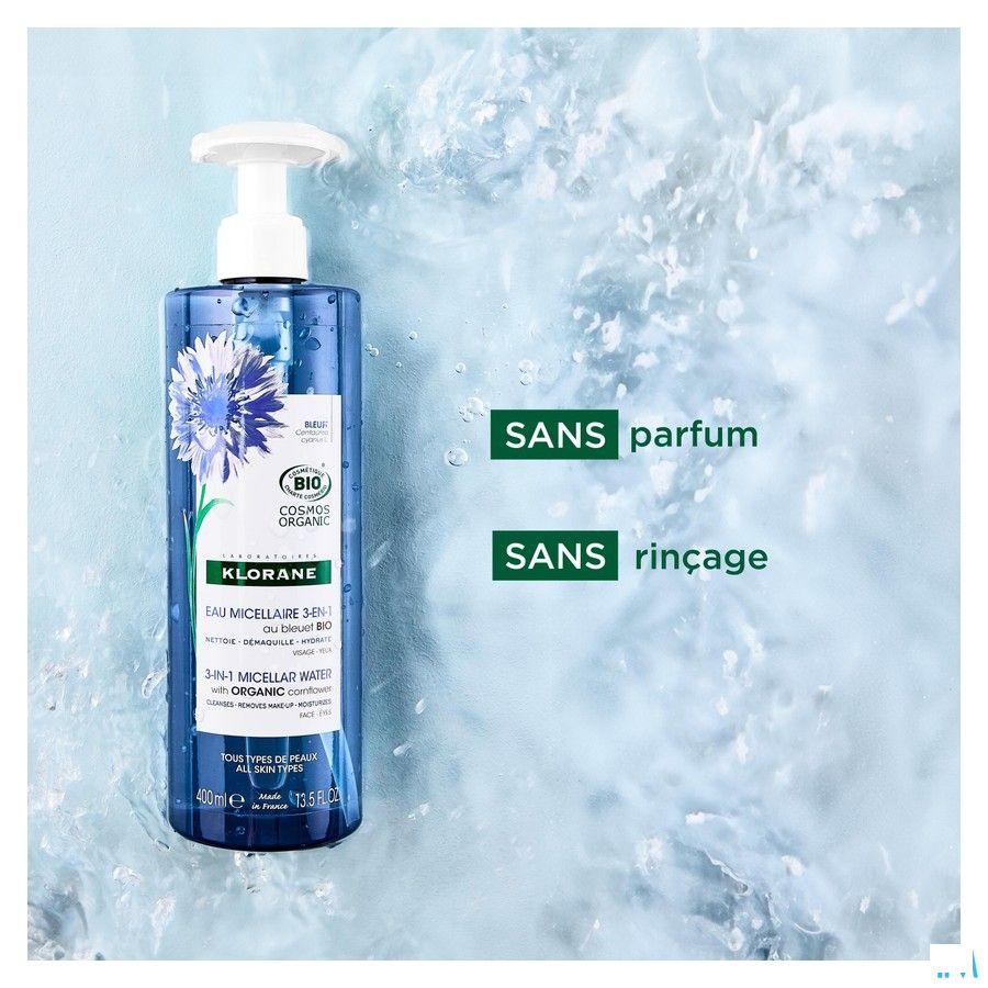 Klorane gezicht Korenbloem Micelair Water 400 ml