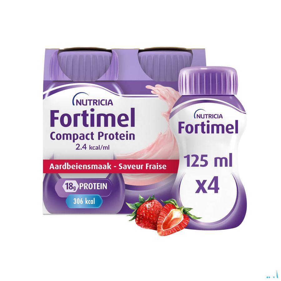 Fortimel Compact Protein 2.4Kcal Aardbei 4X125ml