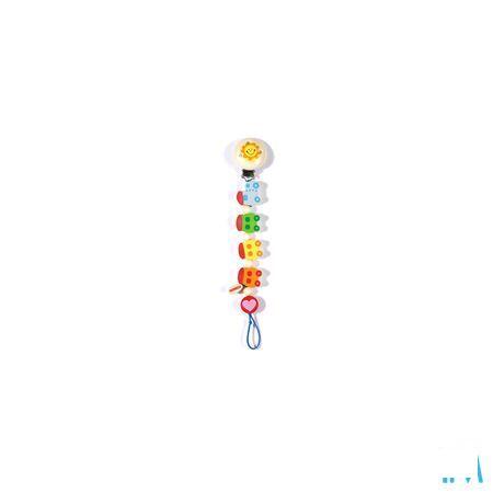 Heimess Fopspeenketting Hout Trein H5013  -  Bomedys