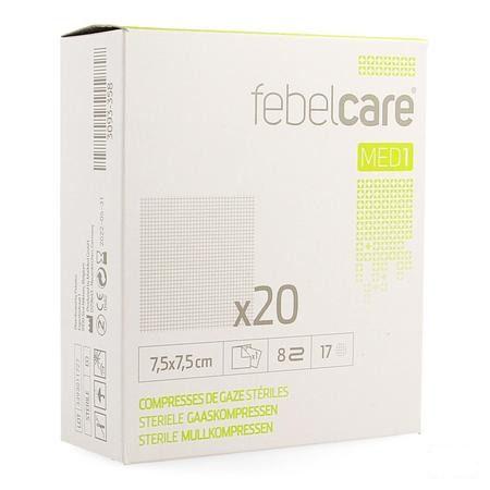 Febelcare Gaaskompres Steriel 7,5x 7,5cm 20x1
