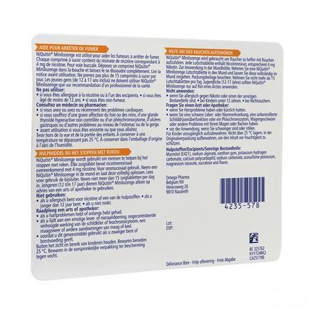 Niquitin 4,0 mg Minilozenge Zuigtabl 60  -  Perrigo