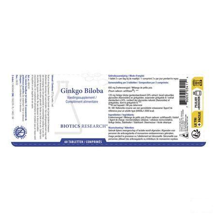 Biotics Ginkgo Biloba (24%) 60 comprimés  -  Energetica Natura