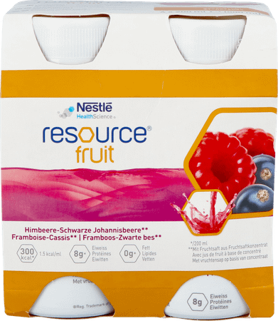 Resource Fruit Framboos Zwart Bes 4X200 ml 12415273