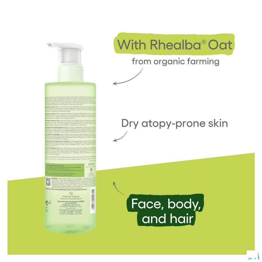 Aderma Exomega Control Reinigingsgel 2in1 500 ml  -  Aderma
