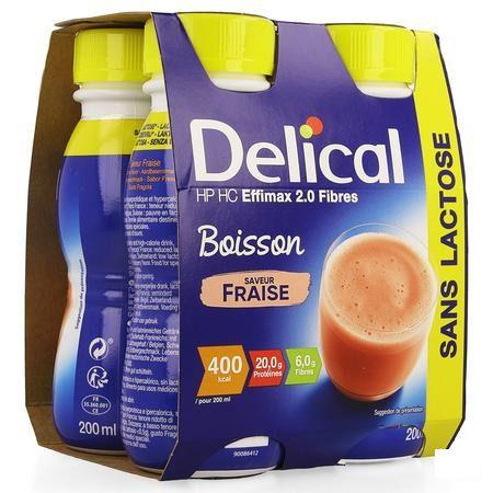 Delical Effimax 2.0 Vezels Aardbei 4x200 ml  -  Bs Nutrition