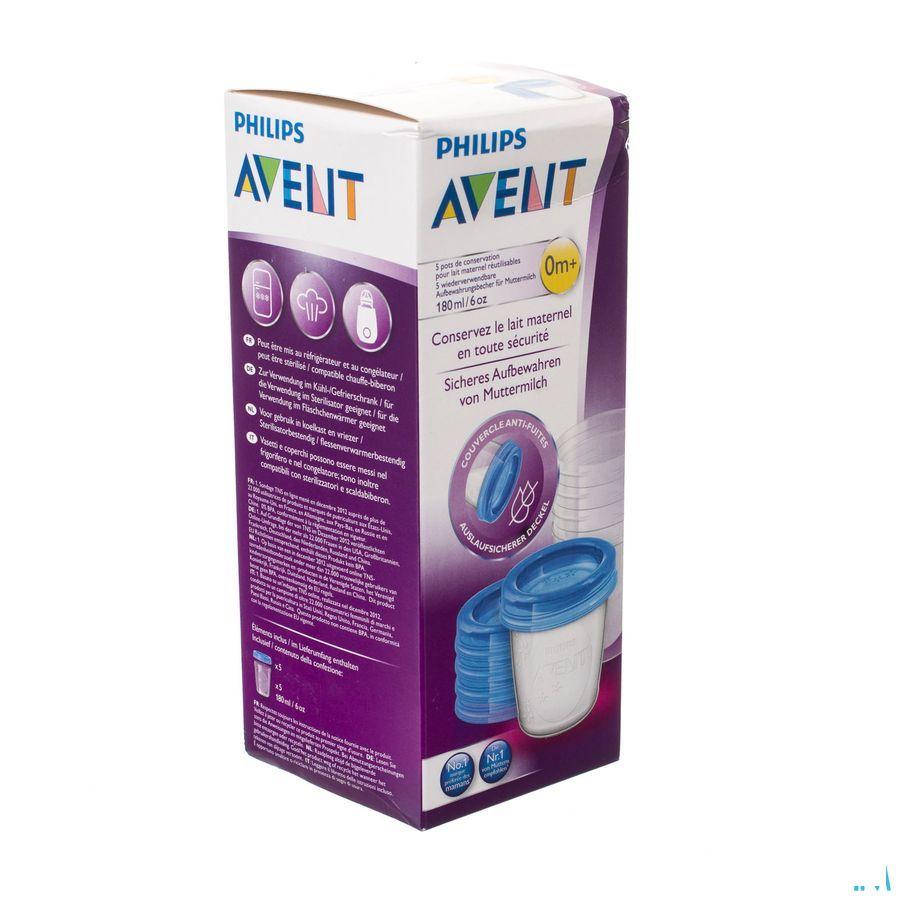 Philips Avent Via Natural Set Bewaarbeker 180 ml Scf619/05  -  Bomedys