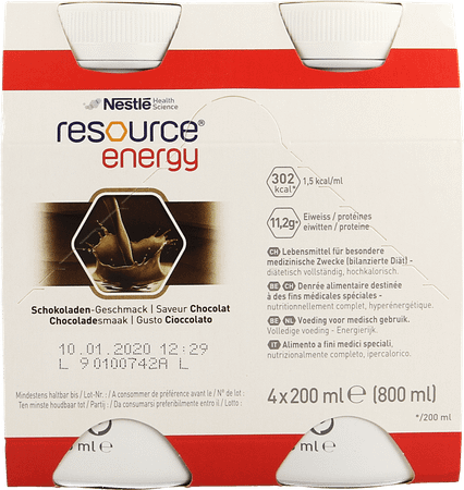 Resource Energy Drink Chocolade 4x200 ml  -  Nestle