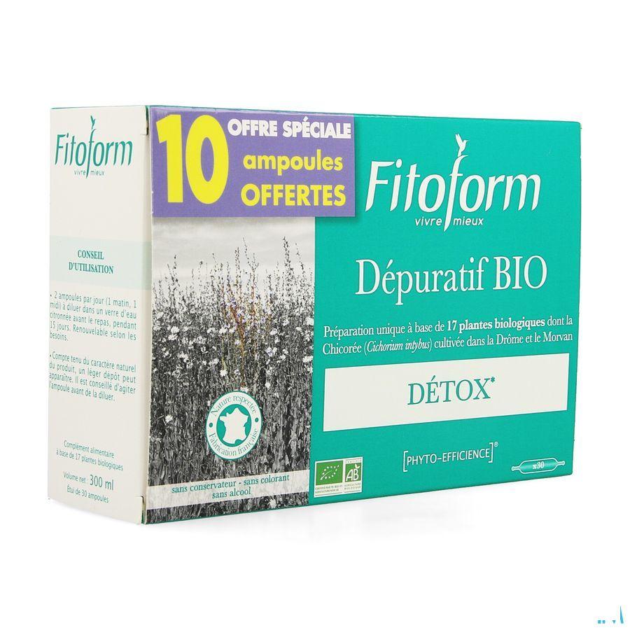 Depuratif Bio Ampoule 20 + Ampoule 10 Fitoform  -  Bioholistic Diffusion