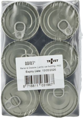 Trovet Rid Renal  &  Oxalate Kat Lamb 6X200g Vmd