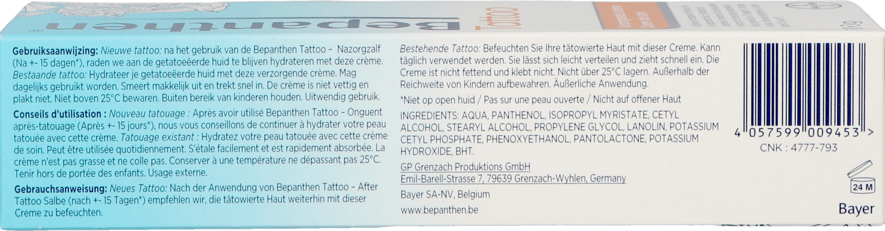 Bepanthen Tattoo Verzorging Tube 100 gr