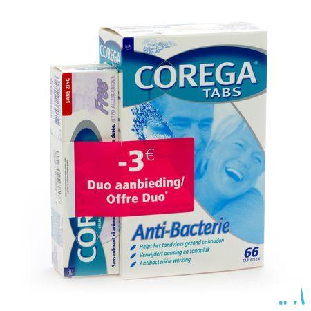 Corega Duo Free & Comprimes Antibact