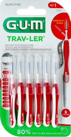 Gum Trav-ler Interdent.borsteltje 0,8mm 6 1314m6