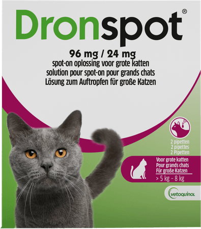 Dronspot 96 mg/24 mg Spot-On Kat Groot >5-8Kg Pip 2