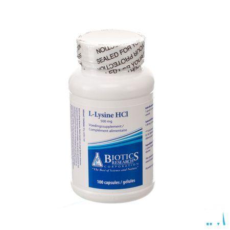 Biotics L-Lysine HCL 500mg 100 capsules  -  Energetica Natura