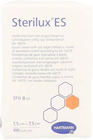 Sterilux Es 7,5x7,5cm 8pl.nst.100 P/s  -  Hartmann