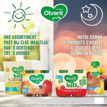 Olvarit Bio Appel Aardbei 6M 2X200G  -  Nutricia