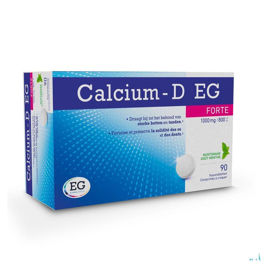 Calcium-D Forte Eg 1000 mg/800Ie Munt Kauwtabl 90  -  EG