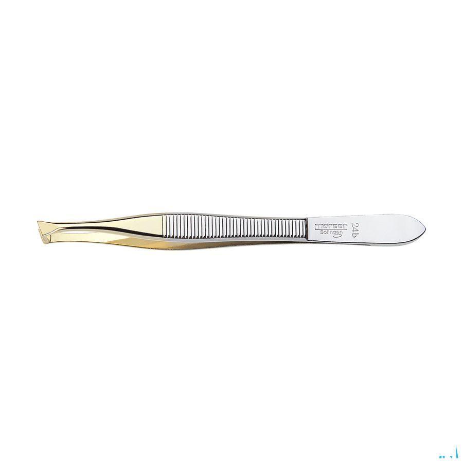 Morser Pincet, Schuine Punten, Verguld Nr 24b  -  Eureka Pharma